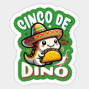 Cinco De Mayo Dinosaur Kids Sticker